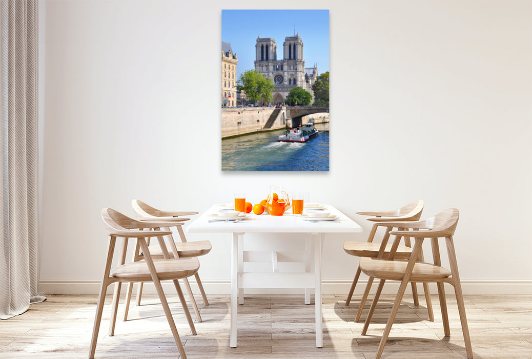 Premium textile canvas Premium textile canvas 80 cm x 120 cm high Notre Dame 