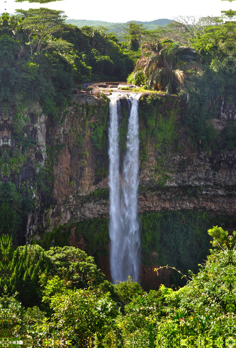 Premium textile canvas Premium textile canvas 80 cm x 120 cm high Chamarel waterfall 