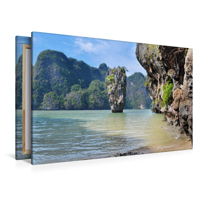 Premium textile canvas Premium textile canvas 120 cm x 80 cm landscape James Bond Island 