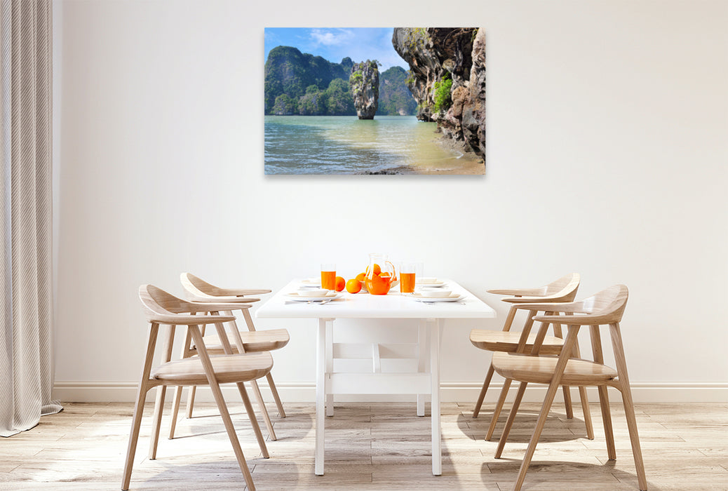 Premium textile canvas Premium textile canvas 120 cm x 80 cm landscape James Bond Island 