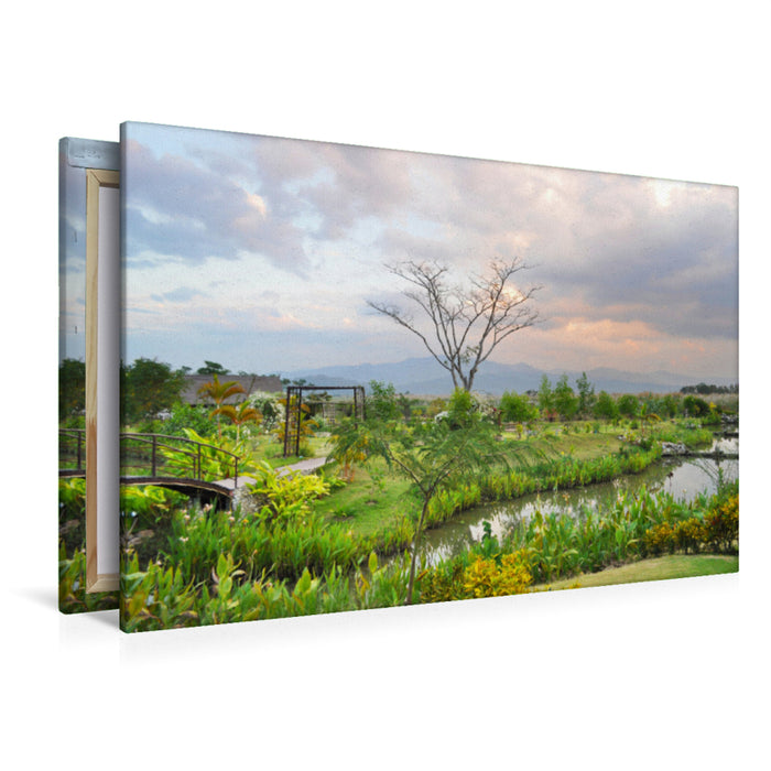 Premium textile canvas Premium textile canvas 120 cm x 80 cm landscape Chiang Mai 