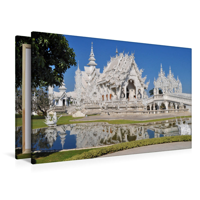 Premium textile canvas Premium textile canvas 120 cm x 80 cm landscape Wat Rong Khun 