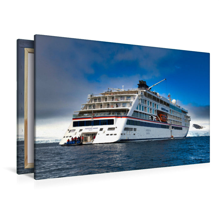 Premium textile canvas Premium textile canvas 120 cm x 80 cm across The HANSEATIC nature has a unique marina suitable for Antarctica. 