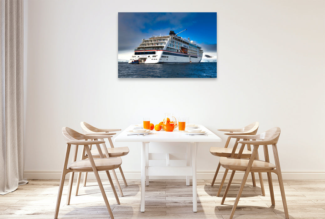 Premium textile canvas Premium textile canvas 120 cm x 80 cm across The HANSEATIC nature has a unique marina suitable for Antarctica. 