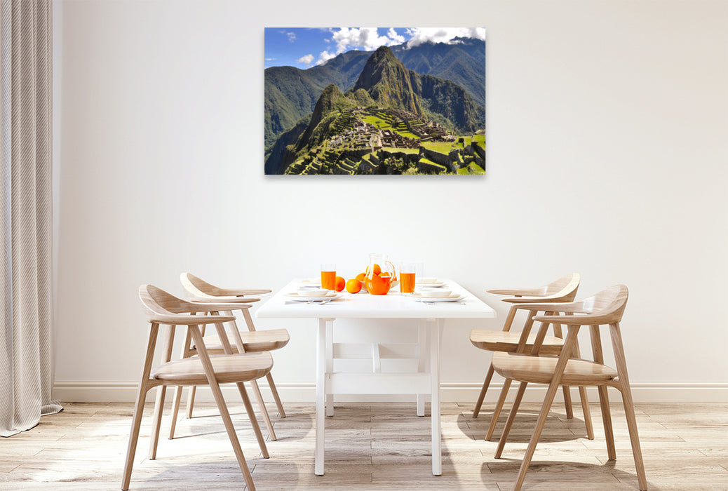 Toile textile premium Toile textile premium 120 cm x 80 cm paysage Machu Picchu 