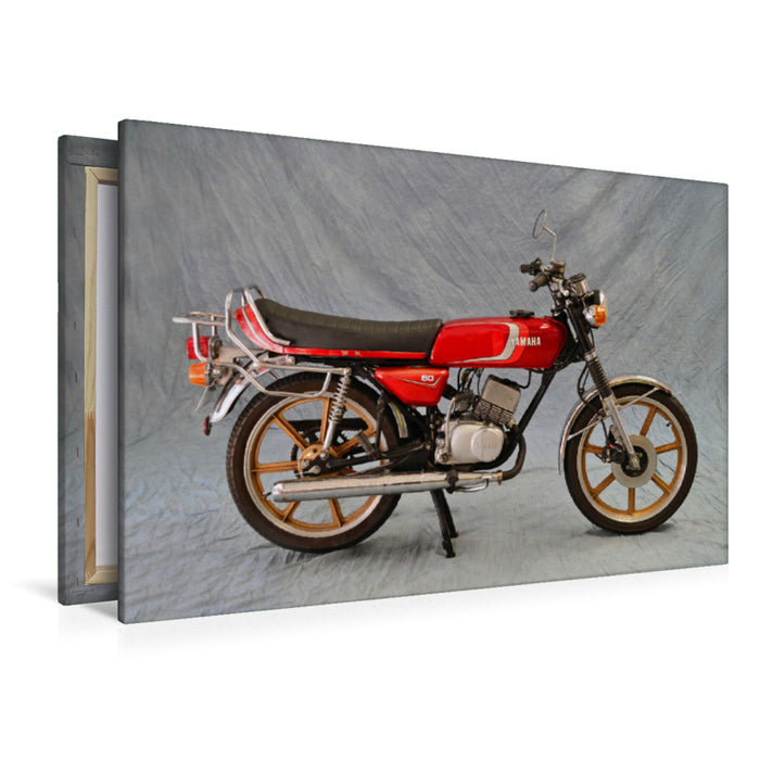 Premium Textil-Leinwand Premium Textil-Leinwand 120 cm x 80 cm quer Yamaha RD 50 MX Baujahr 1980