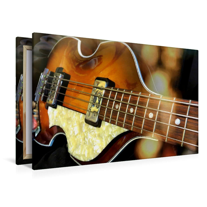 Premium Textil-Leinwand Premium Textil-Leinwand 120 cm x 80 cm quer Beatles Bass - legendäre Bassgitarre