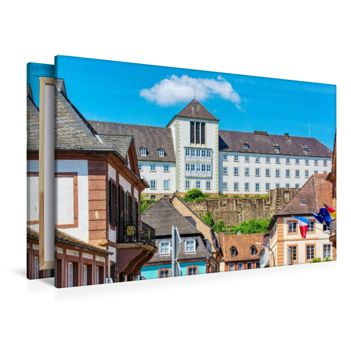 Premium Textil-Leinwand Premium Textil-Leinwand 120 cm x 80 cm quer Blick auf das ehemalige Schloß