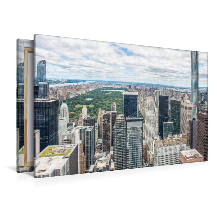 Premium Textil-Leinwand Premium Textil-Leinwand 120 cm x 80 cm quer New York City Manhattan and Central Park