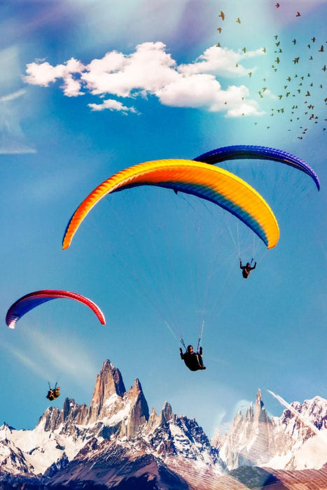 Premium Textil-Leinwand Premium Textil-Leinwand 80 cm x 120 cm  hoch Paragliding