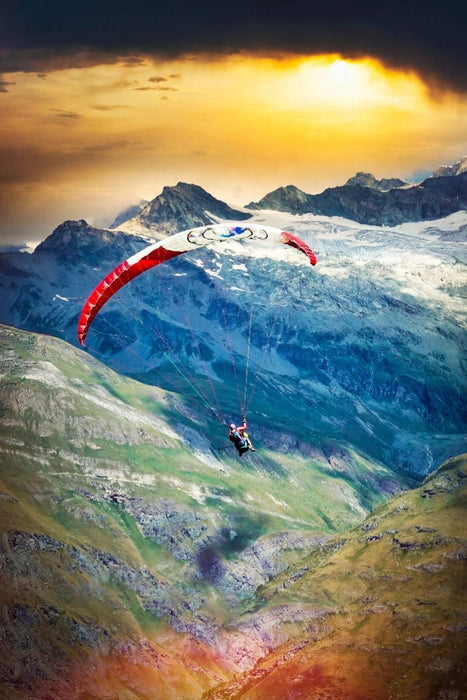 Premium Textil-Leinwand Premium Textil-Leinwand 60 cm x 90 cm hoch Paragliding