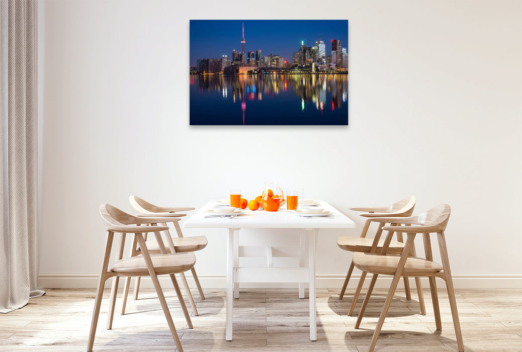 Premium Textil-Leinwand Premium Textil-Leinwand 120 cm x 80 cm quer Skyline von Toronto