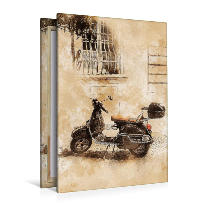 Premium Textil-Leinwand Premium Textil-Leinwand 80 cm x 120 cm  hoch Vespa