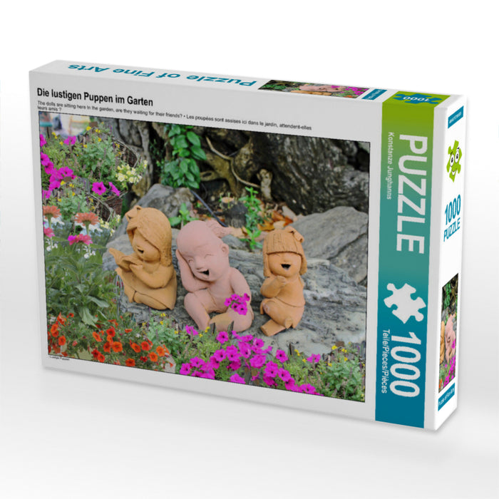 Les drôles de poupées dans le jardin - Puzzle photo CALVENDO 