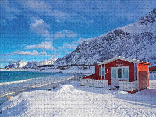Kleine Hütte auf den Lofoten (Norwegen) - CALVENDO Foto-Puzzle - calvendoverlag 29.99