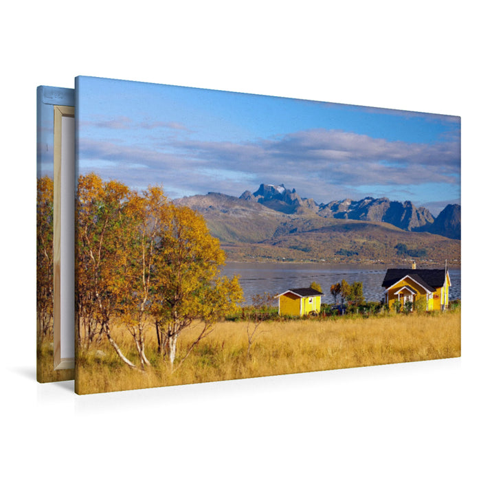 Premium textile canvas Premium textile canvas 120 cm x 80 cm landscape Autumn day on the Vesteralen (Norway) 