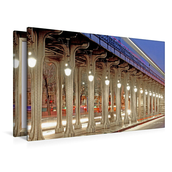 Premium textile canvas Premium textile canvas 120 cm x 80 cm across subway on the Bir Hakeim Bridge 