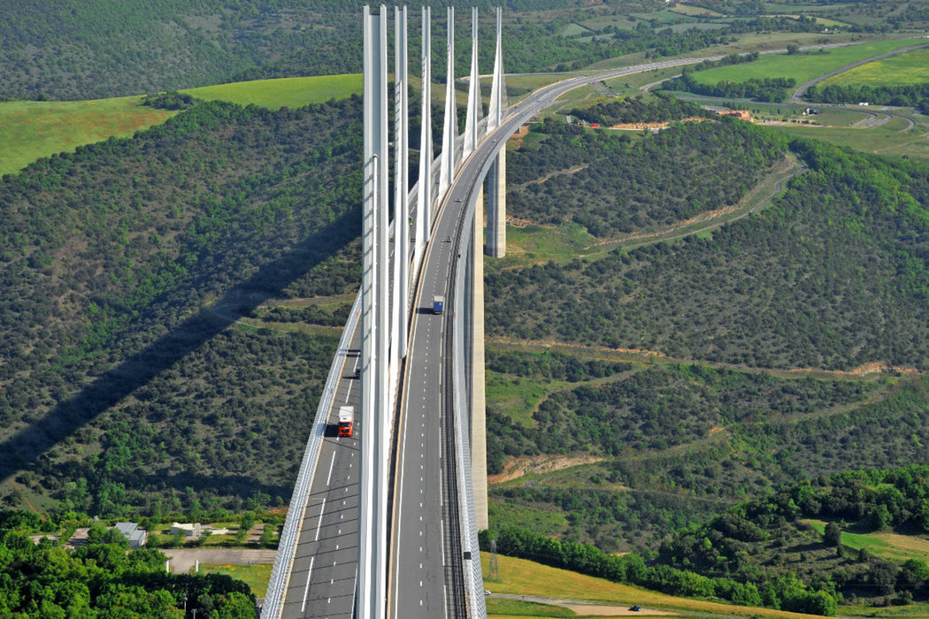 Premium textile canvas Premium textile canvas 120 cm x 80 cm landscape Millau Viaduct 