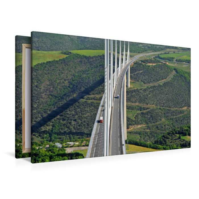 Premium textile canvas Premium textile canvas 120 cm x 80 cm landscape Millau Viaduct 