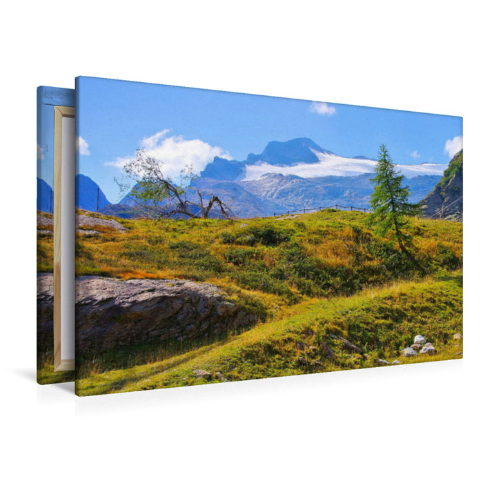 Premium textile canvas Premium textile canvas 120 cm x 80 cm landscape Basodino Glacier 