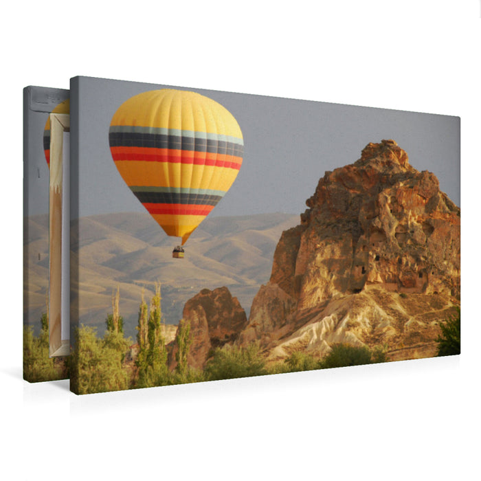 Premium textile canvas Premium textile canvas 75 cm x 50 cm across Floating over Cappadocia - Turkey 