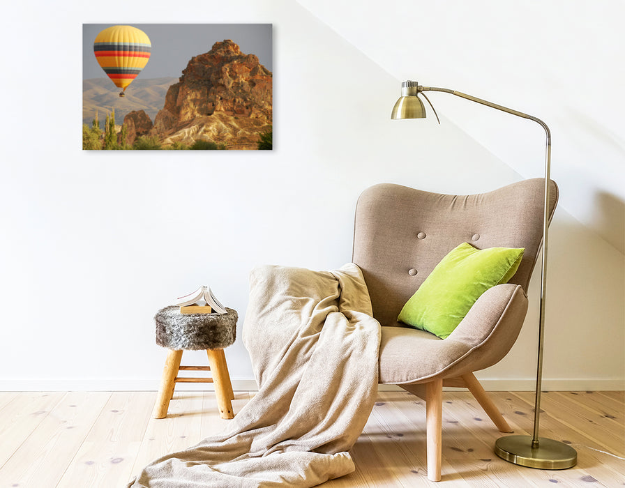 Premium textile canvas Premium textile canvas 75 cm x 50 cm across Floating over Cappadocia - Turkey 