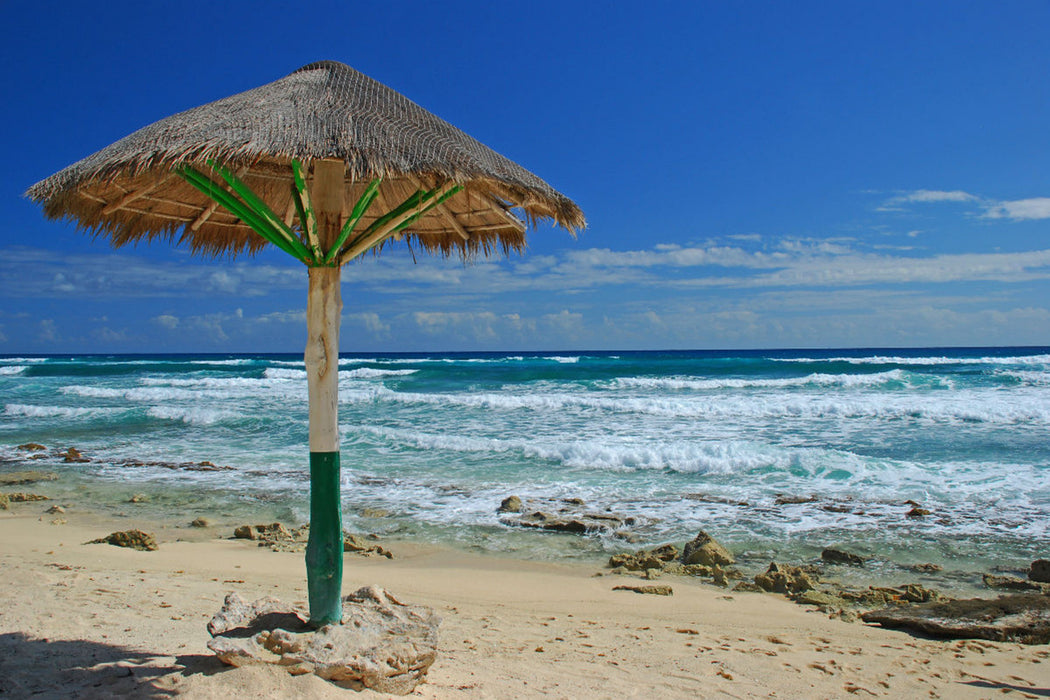 Premium textile canvas Premium textile canvas 120 cm x 80 cm landscape Cozumel Beach - Mexico 