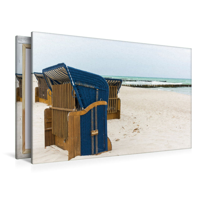 Premium textile canvas Premium textile canvas 120 cm x 80 cm landscape Ahrenshoop beach 