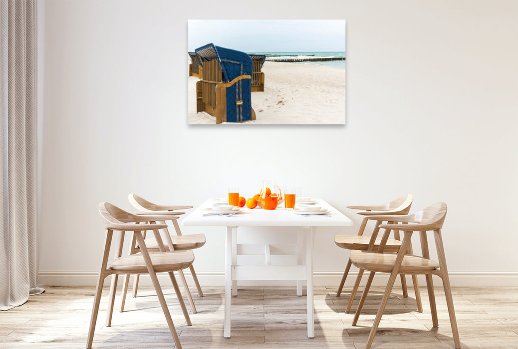 Premium textile canvas Premium textile canvas 120 cm x 80 cm landscape Ahrenshoop beach 