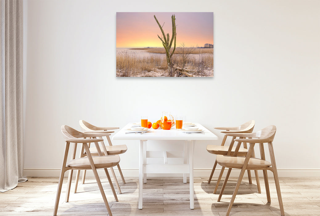 Premium textile canvas Premium textile canvas 120 cm x 80 cm across Zarow estuary in sunrise 