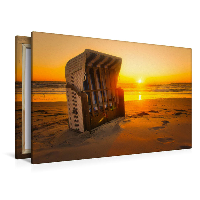 Premium textile canvas Premium textile canvas 120 cm x 80 cm landscape Sunset on the island of Rügen 