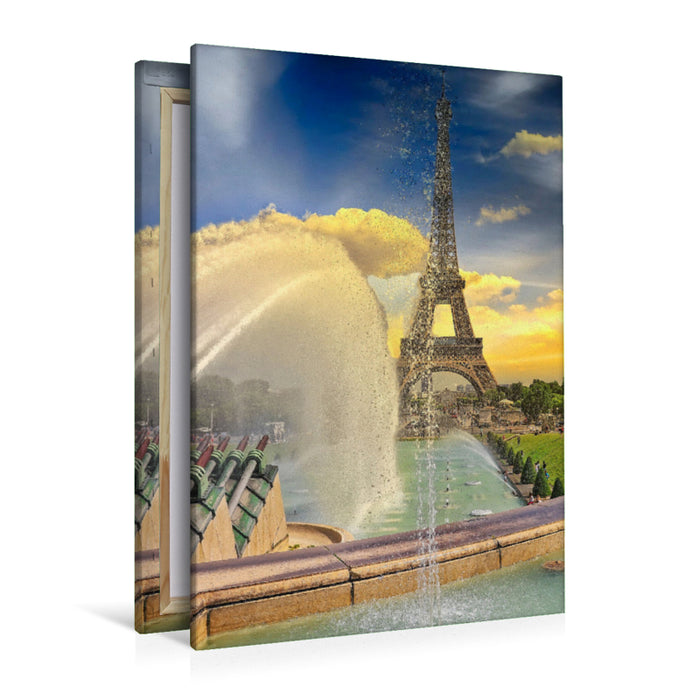 Premium textile canvas Premium textile canvas 80 cm x 120 cm high Paris, Eiffel Tower 