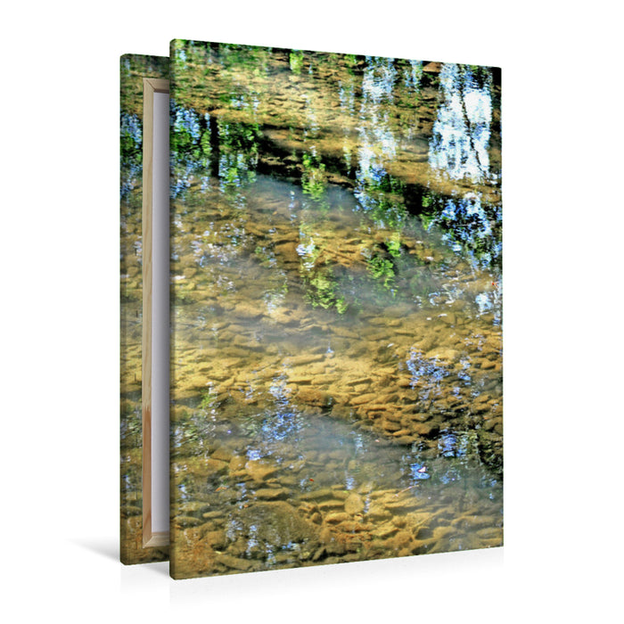 Premium textile canvas Premium textile canvas 80 cm x 120 cm high Reflections in a stream 
