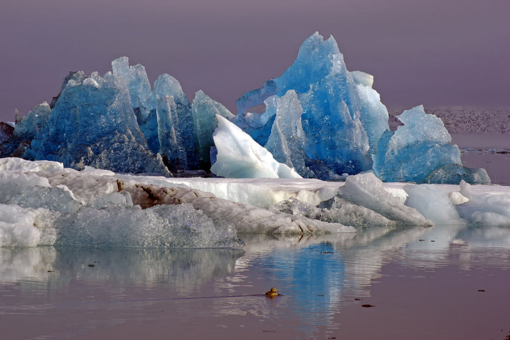 Premium textile canvas Premium textile canvas 120 cm x 80 cm landscape Morning mood at the Jökulsárlón glacier lagoon 