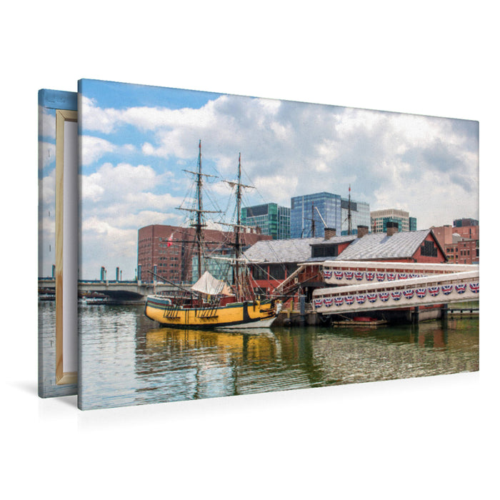 Premium Textil-Leinwand Premium Textil-Leinwand 120 cm x 80 cm quer Historic Harbor