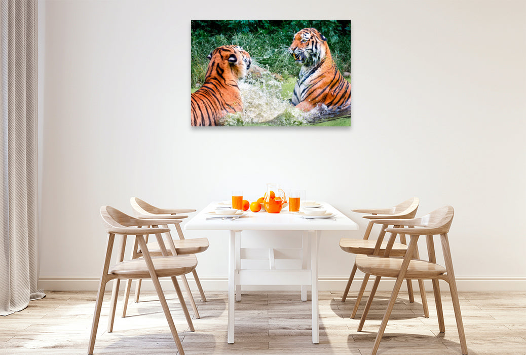 Premium Textil-Leinwand Premium Textil-Leinwand 120 cm x 80 cm quer Tiger