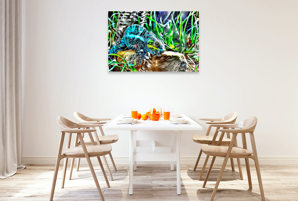 Premium textile canvas Premium textile canvas 120 cm x 80 cm landscape A motif from the Cartoonanimals calendar 