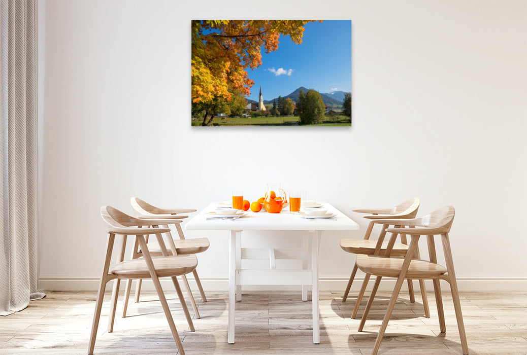 Premium textile canvas Premium textile canvas 120 cm x 80 cm landscape Kurort Schliersee 