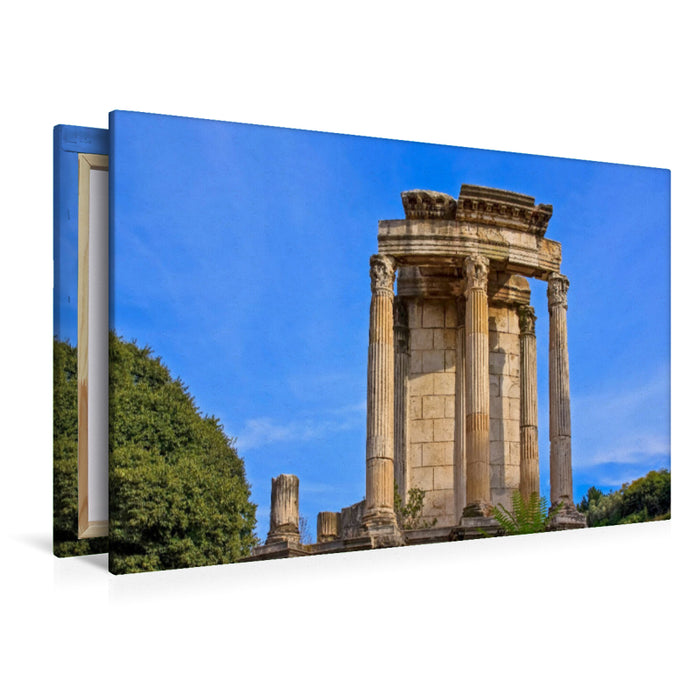 Premium Textil-Leinwand Premium Textil-Leinwand 120 cm x 80 cm quer Tempel der Vesta auf dem Forum Romanum in Rom