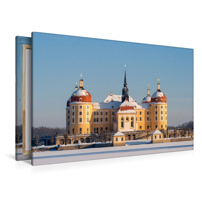 Premium Textil-Leinwand Premium Textil-Leinwand 120 cm x 80 cm quer Das Schloss Moritzburg