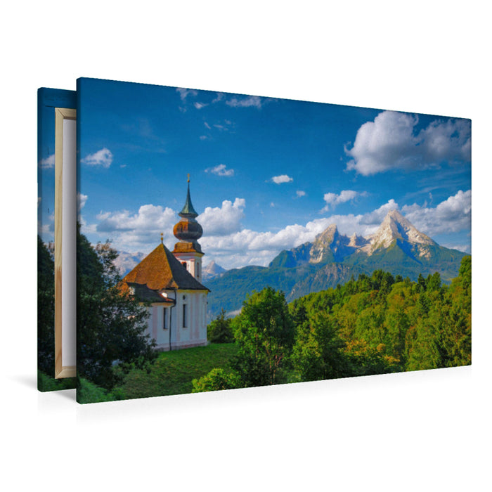 Toile textile haut de gamme Toile textile haut de gamme 120 cm x 80 cm paysage Maria Gern, Berchtesgaden 
