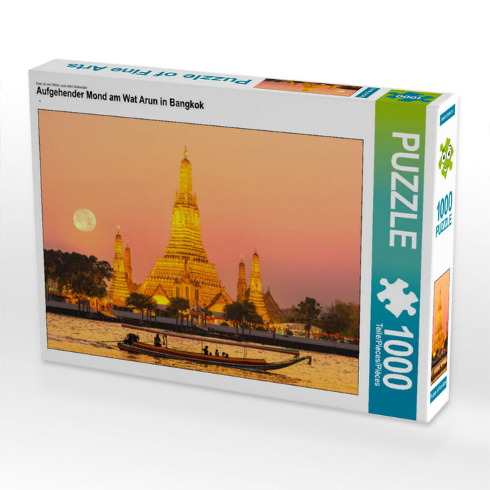Aufgehender Mond am Wat Arun in Bangkok - CALVENDO Foto-Puzzle - calvendoverlag 29.99