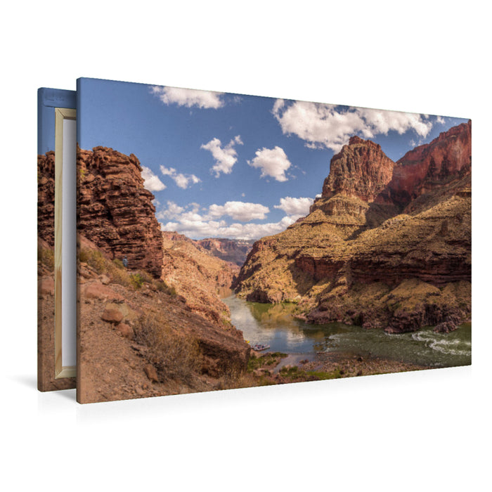 Premium Textil-Leinwand Premium Textil-Leinwand 120 cm x 80 cm quer Blick in den Canyon bei den Deer Creek Falls im Grand Canyon