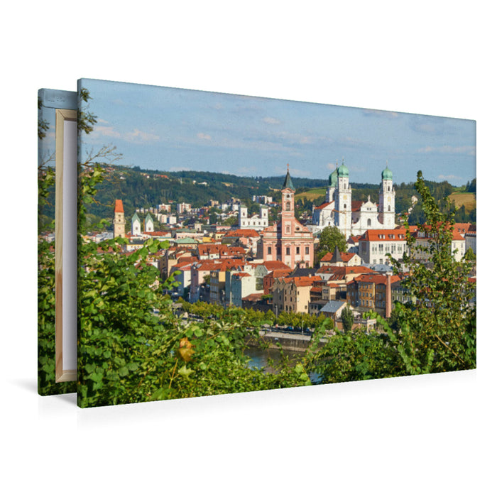 Toile textile premium Toile textile premium 120 cm x 80 cm vue paysage de Passau 