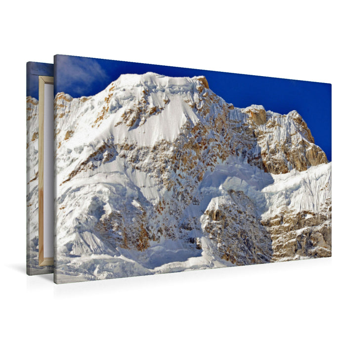 Premium Textil-Leinwand Premium Textil-Leinwand 120 cm x 80 cm quer Der Ngadi Chuli (7871 m) vom Weg zur Pungyen Gompa (4000 m) in der Manaslu-Region