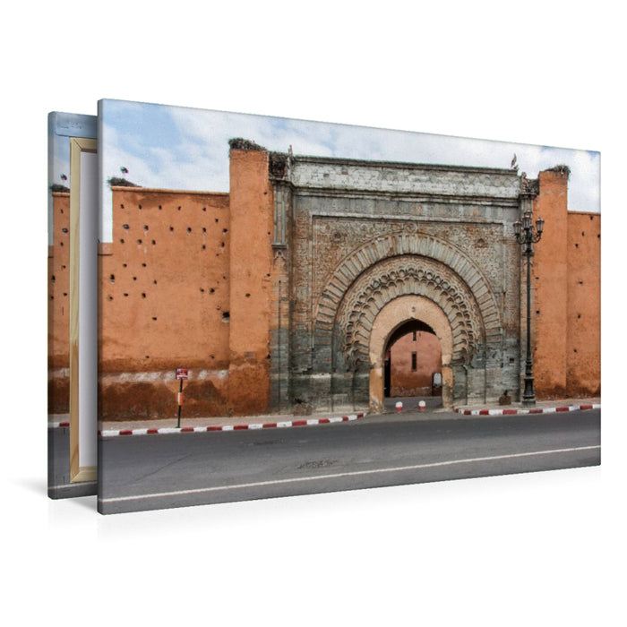 Toile textile premium Toile textile premium 120 cm x 80 cm paysage porte de la ville de Marrakech