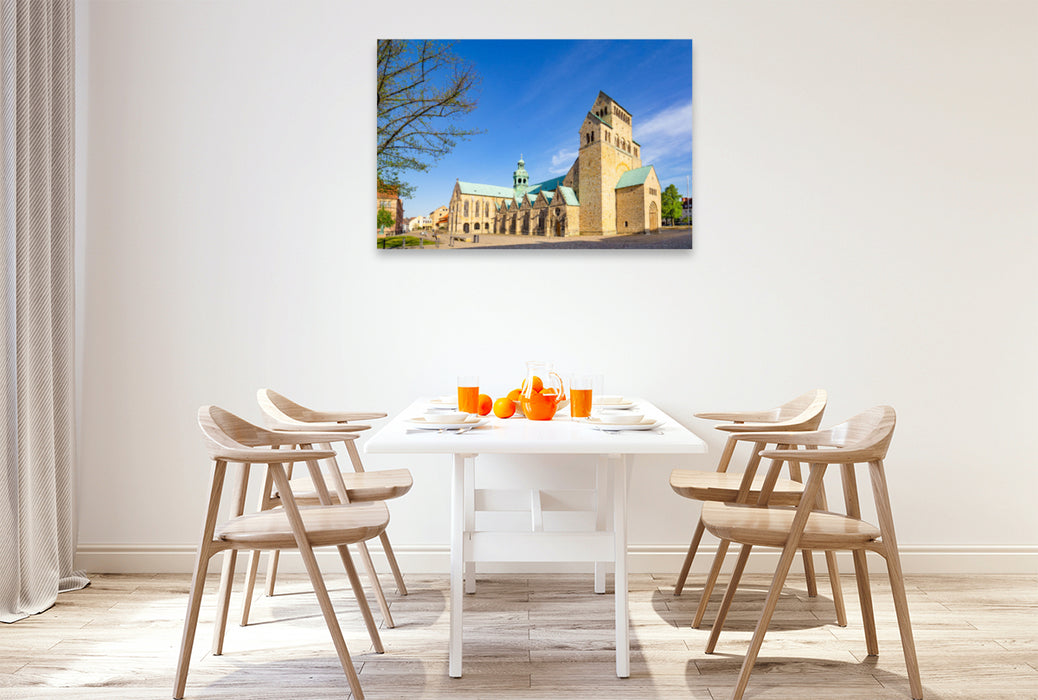 Premium textile canvas Premium textile canvas 120 cm x 80 cm landscape Cathedral of the Assumption of Mary in Hildesheim 