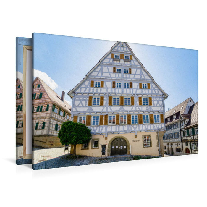 Premium textile canvas Premium textile canvas 120 cm x 80 cm landscape registry office Herrenberg 