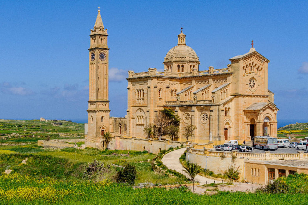 Premium textile canvas Premium textile canvas 120 cm x 80 cm landscape The Catholic Basilica Ta Pinu in Gharb 