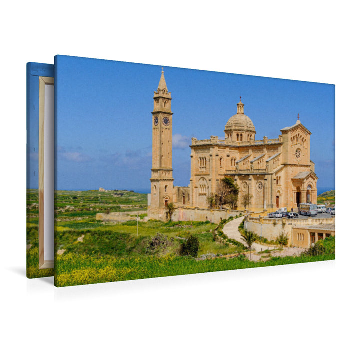 Premium textile canvas Premium textile canvas 120 cm x 80 cm landscape The Catholic Basilica Ta Pinu in Gharb 